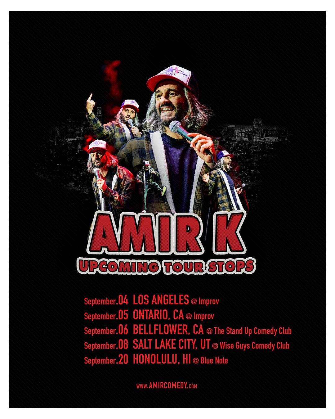 Amir K — Upcoming Tour Stops comedy poster by James Marshel