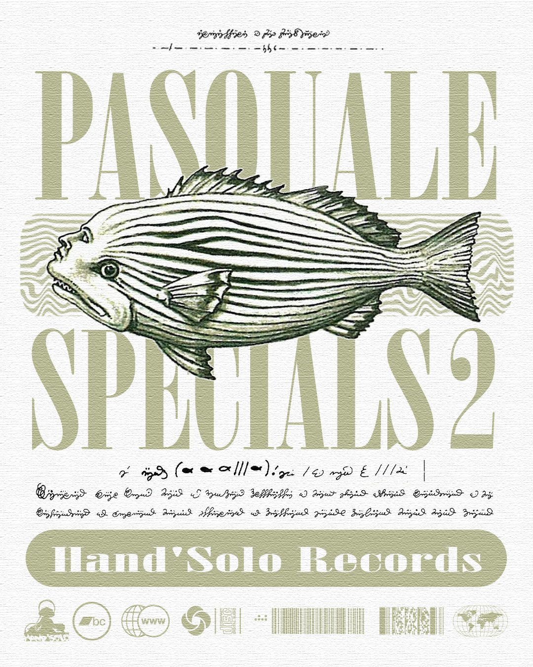 Pasquale Specials 2 — red checkerboard flower illustration, album art for Hand’Solo Records by James Marshel