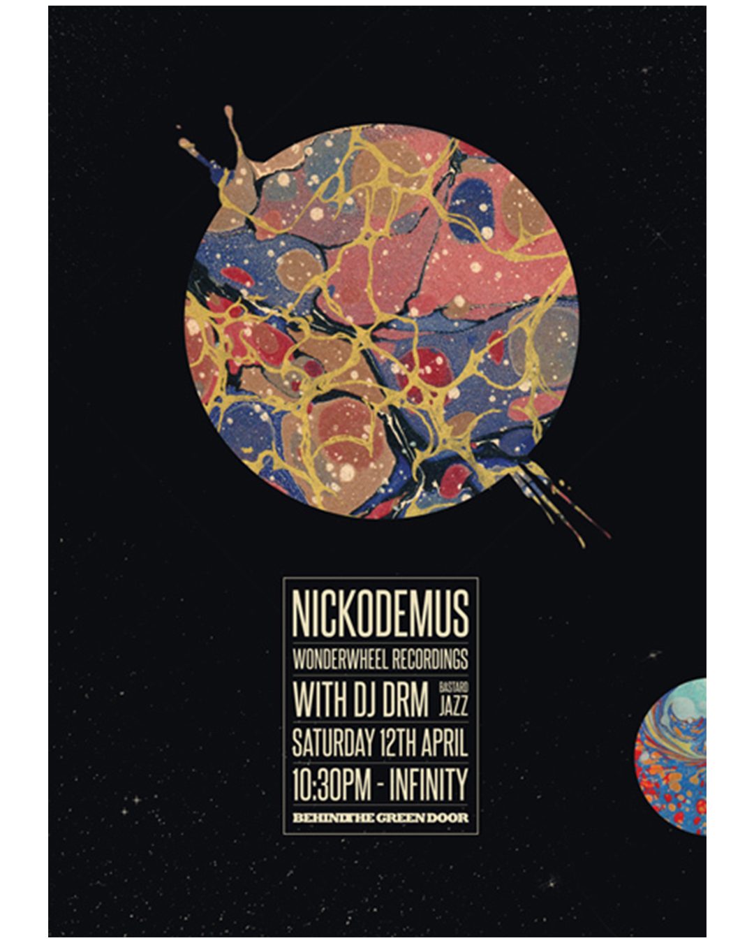 Nickodemus — Wonderwheel Recordings event poster by James Marshel